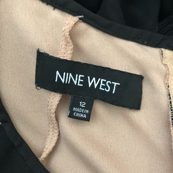 Nine West Fit and Flare Black & Nude Lace Dress - Picture 8 of 8